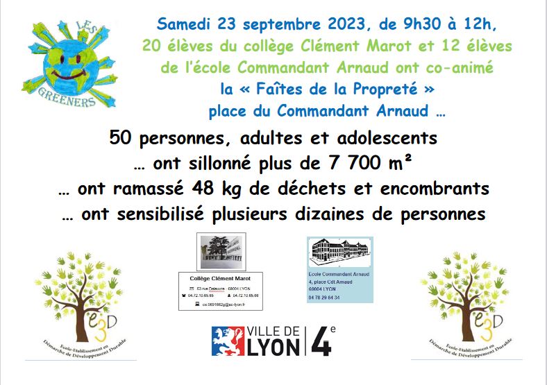 Samedi 23 septembre la PESD était présente pour "Faîtes de la propreté" place Cdt Arnaud